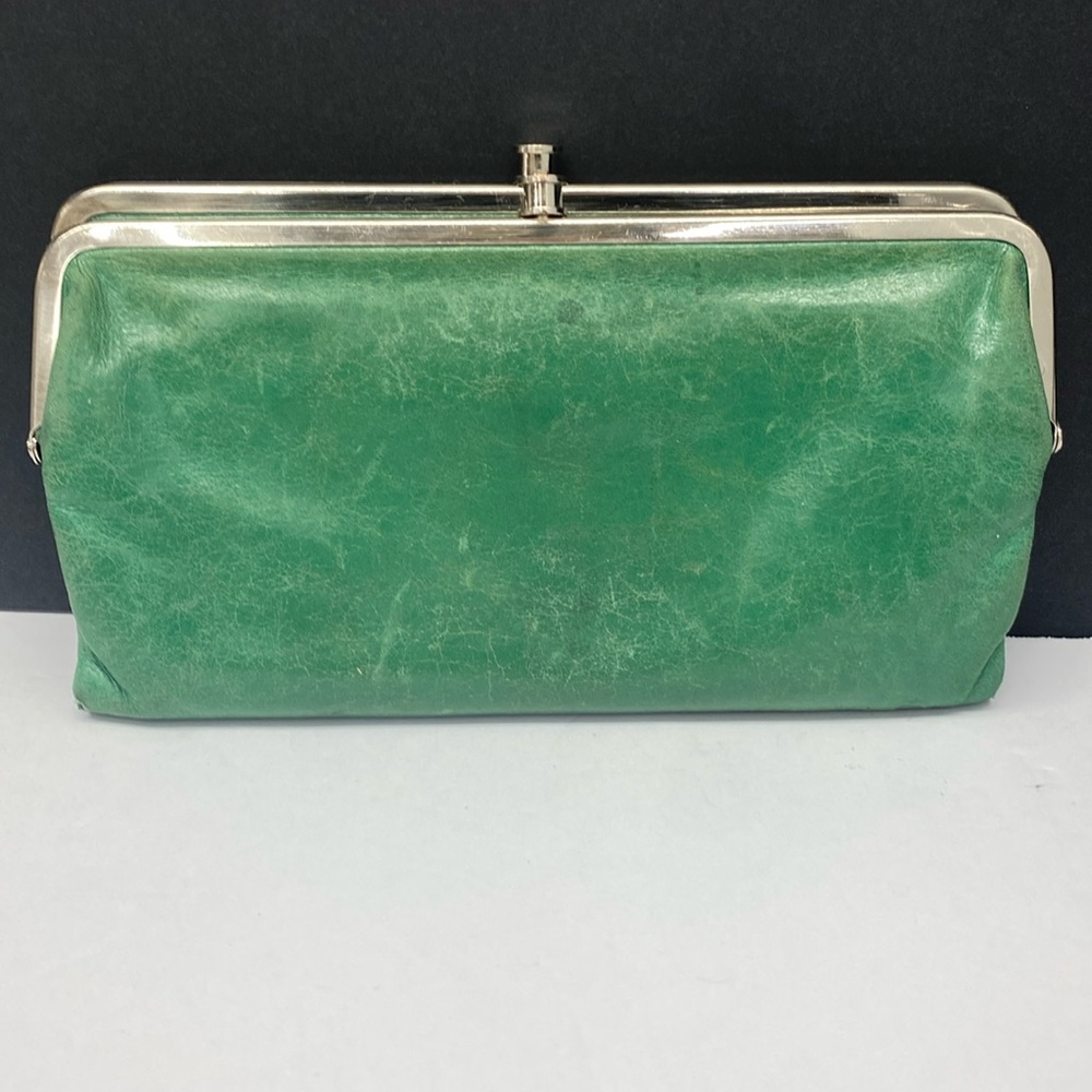 HOBO Lauren Green Bifold Leather Wallet